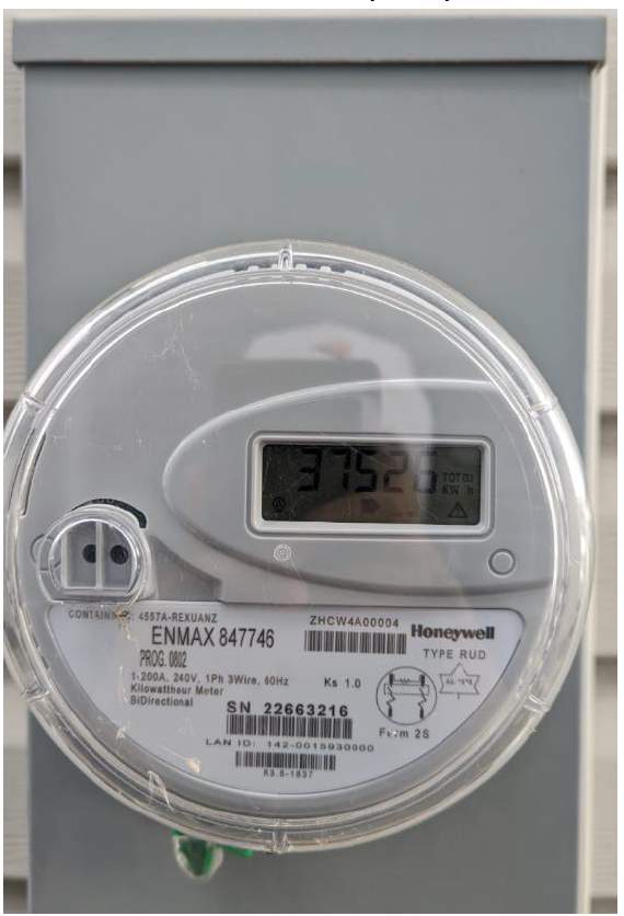 Electricity meter close-up example