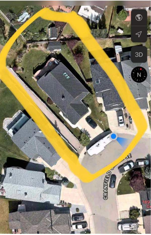 Google Maps aerial with home circled